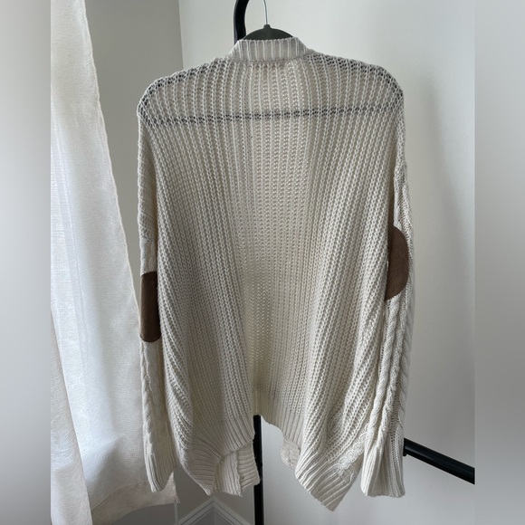 Olive & Oak cream oversized knit cardigan with elbow patches size S - Picture 4 of 5